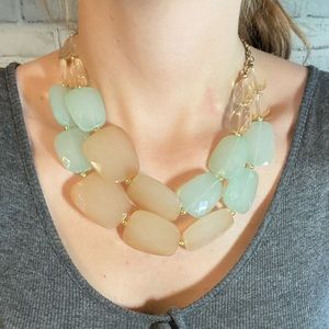 Pastel Stone Two Layer Romantic Necklace